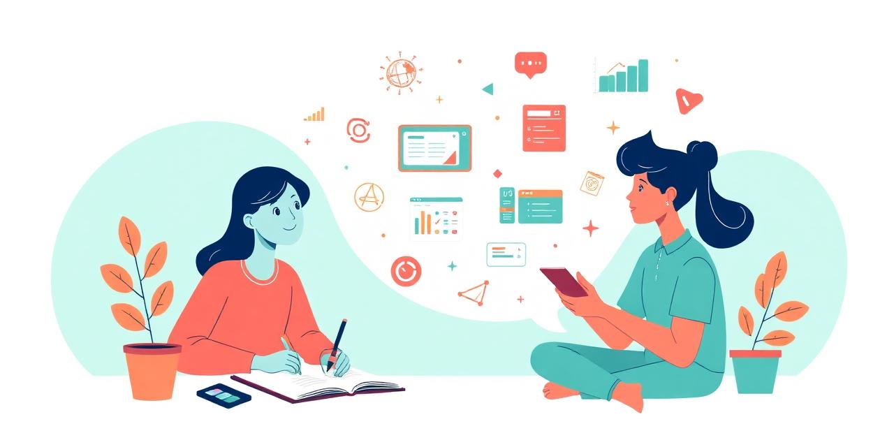 Ilustración sobre comunicación escrita y visual